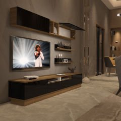 Decoraktiv Trendstyle 5220S Mdf Tv Ünitesi Tv Sehpası Pera - Siyah
