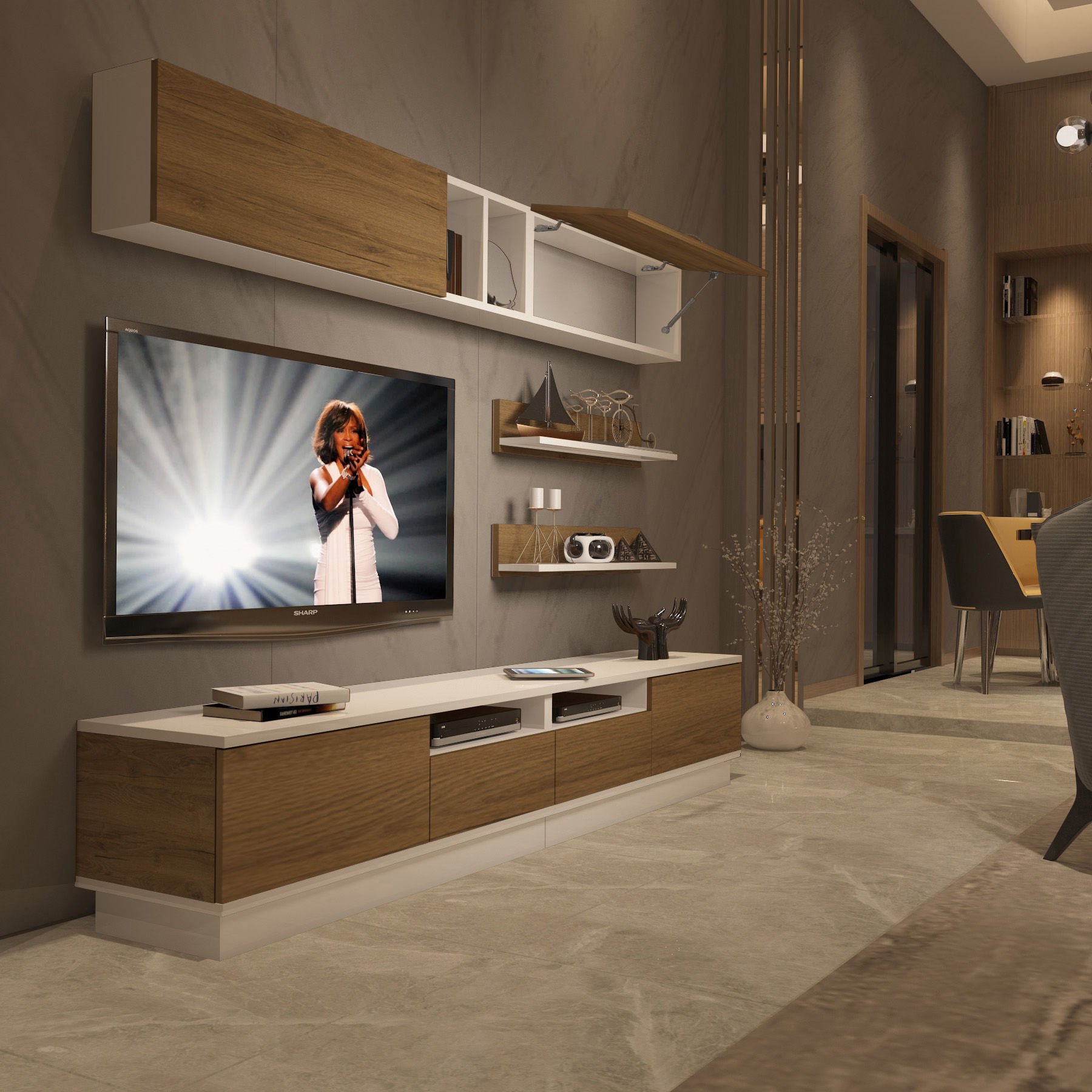 Decoraktiv Trendstyle 5220S Mdf Tv Ünitesi Tv Sehpası Beyaz - Pera