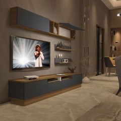 Decoraktiv Trendstyle 5220S Mdf Tv Ünitesi Tv Sehpası Pera - Antrasit