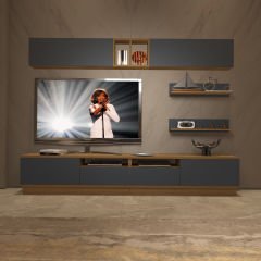 Decoraktiv Trendstyle 5220S Mdf Tv Ünitesi Tv Sehpası Pera - Antrasit