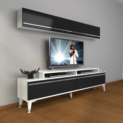Decoraktiv Ekoflex 5 Mdf Silver Tv Ünitesi Tv Sehpası Beyaz - Siyah