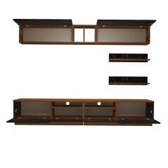 Decoraktiv Trendstyle 5220S Mdf Tv Ünitesi Tv Sehpası Ceviz - Siyah Mermer