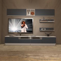 Decoraktiv Trendstyle 5220S Mdf Tv Ünitesi Tv Sehpası Beyaz - Antrasit