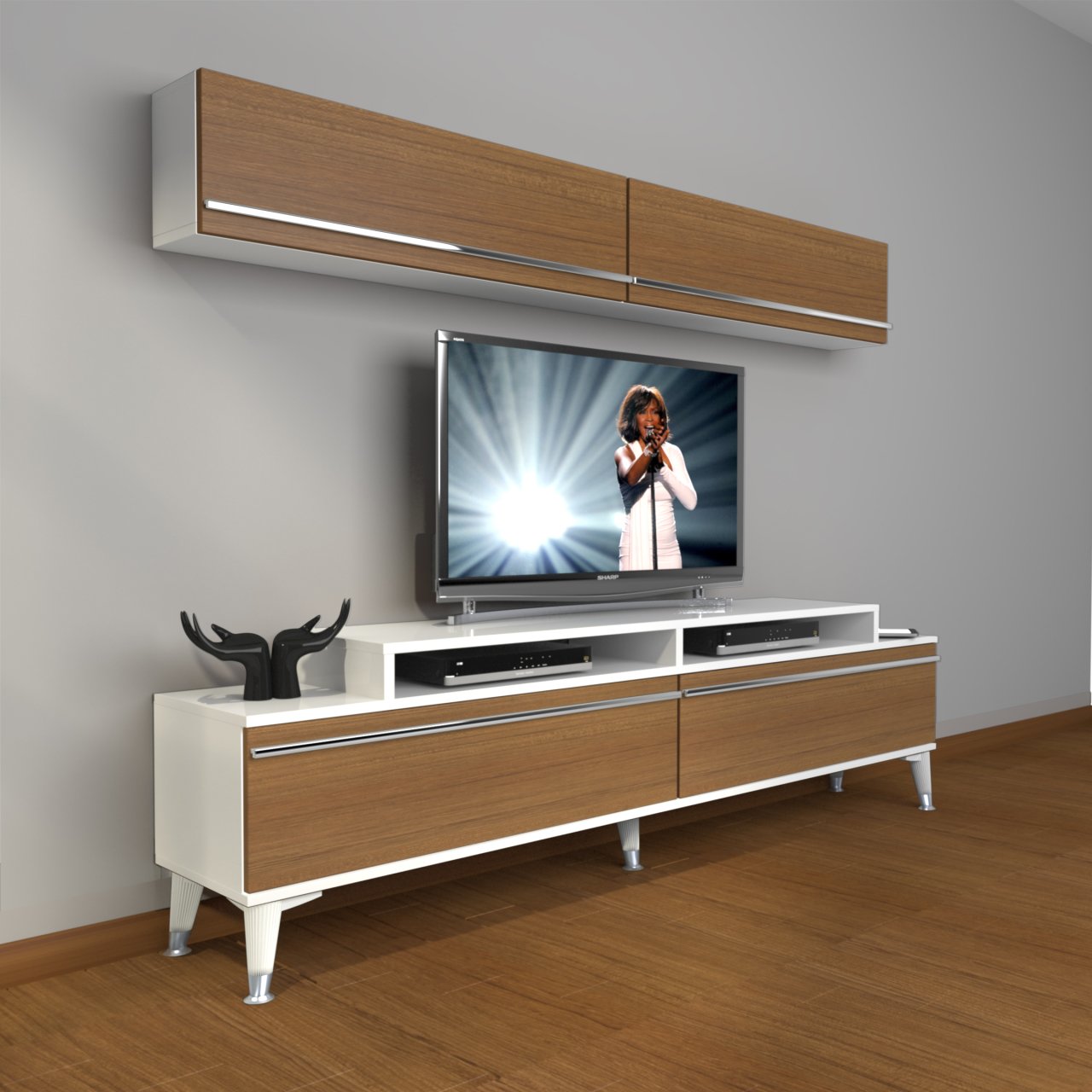 Decoraktiv Ekoflex 5 Mdf Silver Tv Ünitesi Tv Sehpası Beyaz - Ceviz