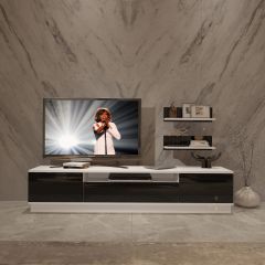 Decoraktiv Trendstyle 4S Slm Tv Ünitesi Tv Sehpası Beyaz - Siyah