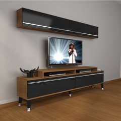 Decoraktiv Ekoflex 5 Mdf Silver Tv Ünitesi Tv Sehpası Ceviz - Siyah
