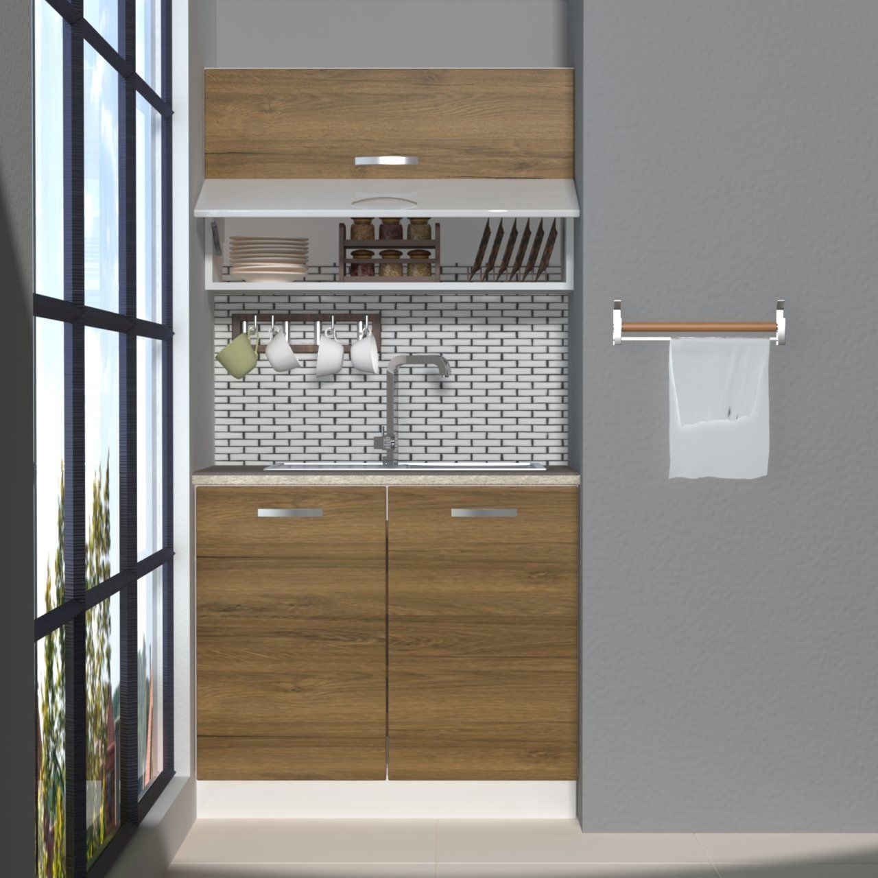 Decoraktiv Mini 90T MDF Hazır Mutfak Dolabı Pera