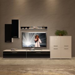 Decoraktiv Eko 6 Slm Std Tv Ünitesi Tv Sehpası Beyaz - Siyah
