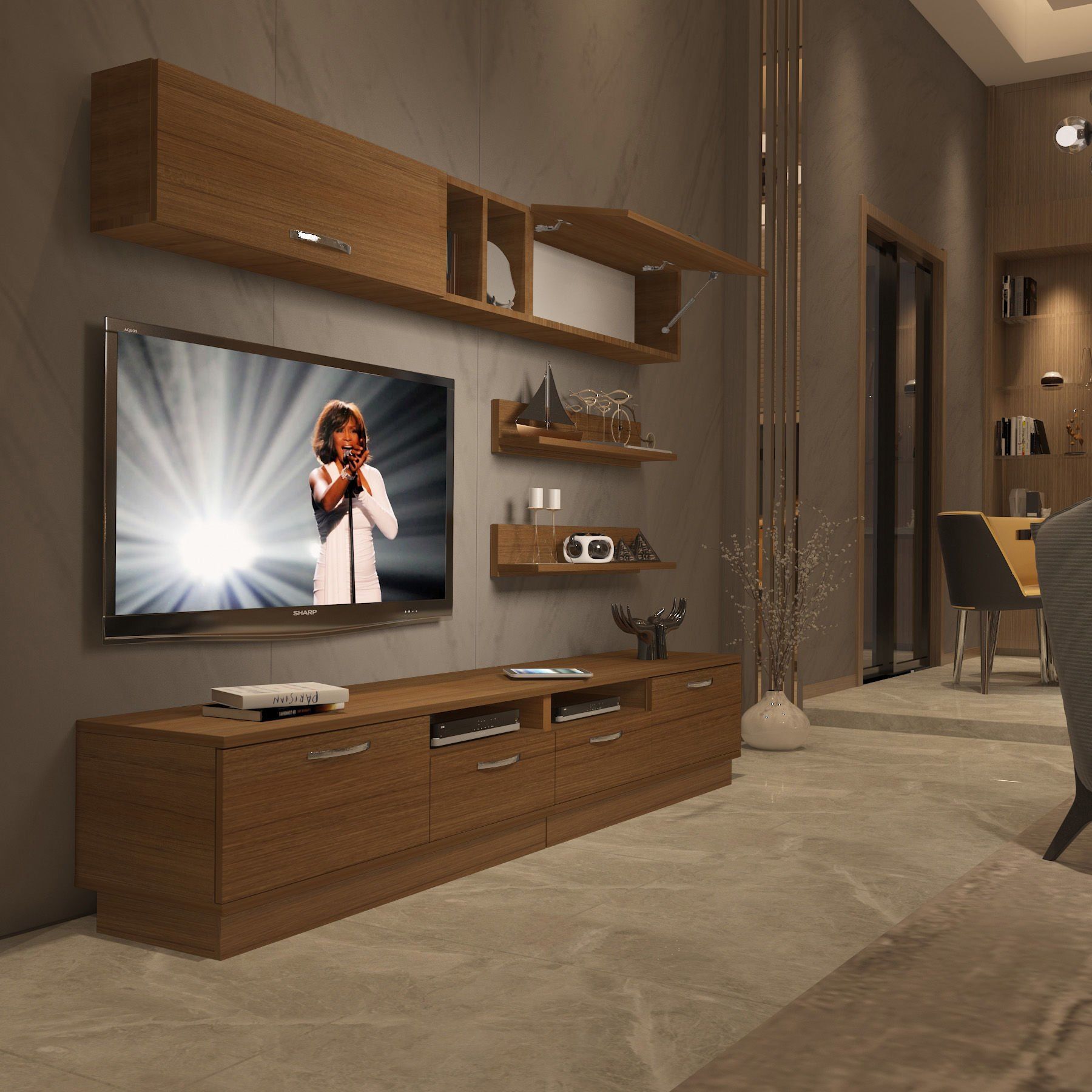 Decoraktiv Trendstyle 5220 Slm Tv Ünitesi Tv Sehpası Ceviz