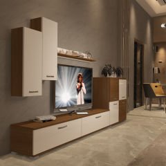 Decoraktiv Eko 6 Slm Std Tv Ünitesi Tv Sehpası Ceviz - Beyaz