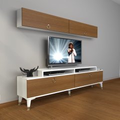Decoraktiv Ekoflex 5 Mdf Gold Tv Ünitesi Tv Sehpası Beyaz - Ceviz