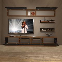 Decoraktiv Trendstyle 5220 Slm Tv Ünitesi Tv Sehpası Ceviz - Siyah