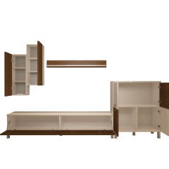 Decoraktiv Eko 6 Slm Std Krom Ayaklı Tv Ünitesi Tv Sehpası Beyaz - Ceviz
