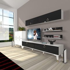 Decoraktiv Eko 6Y Mdf Std Gold Tv Ünitesi Tv Sehpası Beyaz - Siyah