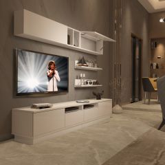 Decoraktiv Trendstyle 5220S Slm Tv Ünitesi Tv Sehpası Parlak Beyaz