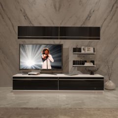 Decoraktiv Eko 5B Mdf Std Tv Ünitesi Tv Sehpası Beyaz - Siyah