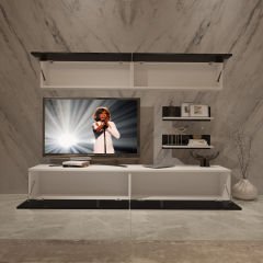 Decoraktiv Eko 5B Mdf Std Tv Ünitesi Tv Sehpası Beyaz - Siyah