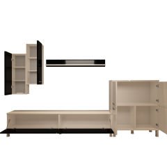 Decoraktiv Eko 6 Slm Std Krom Ayaklı Tv Ünitesi Tv Sehpası Beyaz - Siyah