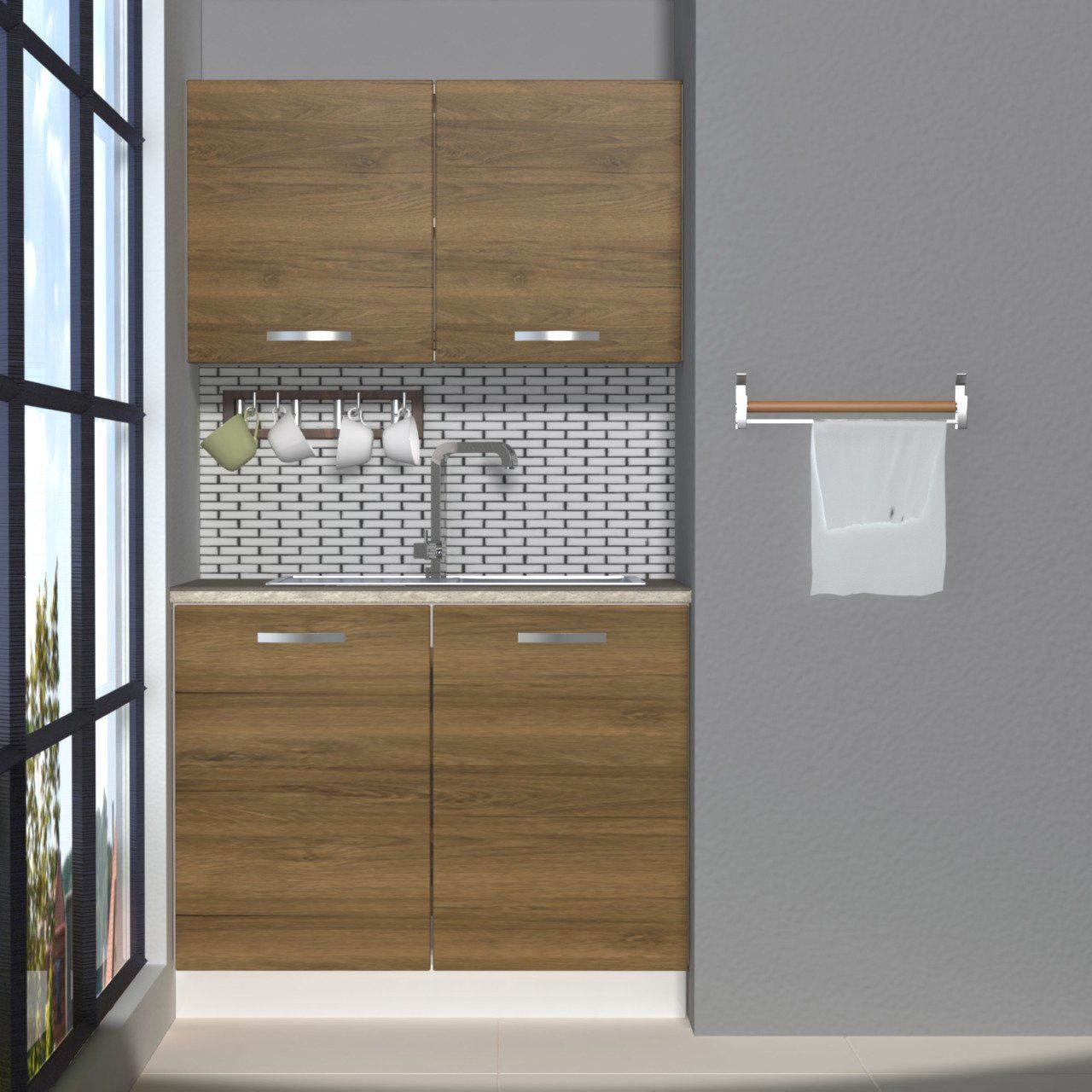 Decoraktiv Mini 100 MDF Hazır Mutfak Dolabı Pera