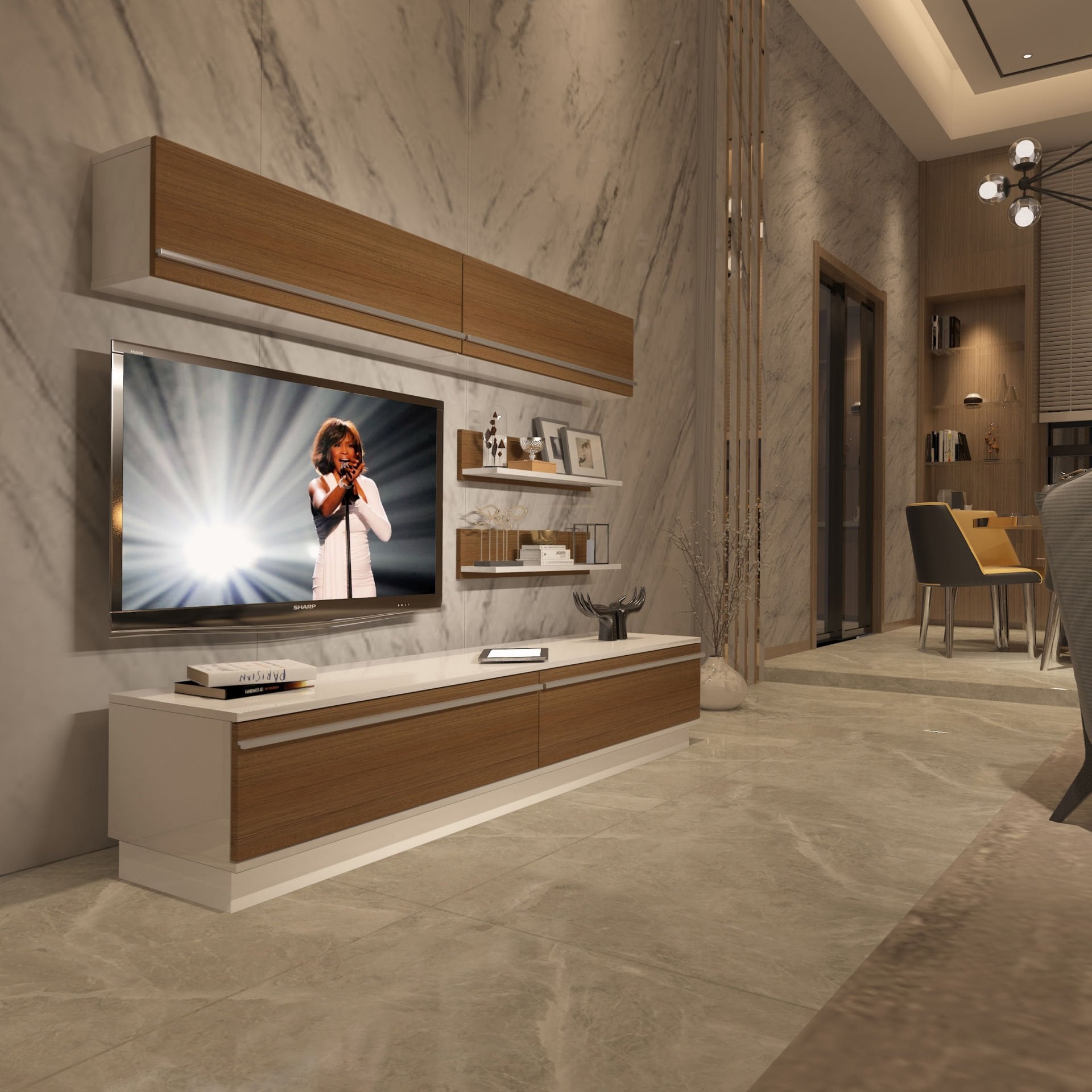Decoraktiv Eko 5B Mdf Std Tv Ünitesi Tv Sehpası Beyaz - Ceviz