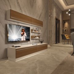 Decoraktiv Eko 5B Mdf Std Tv Ünitesi Tv Sehpası Beyaz - Ceviz