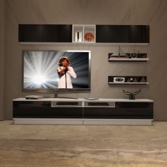 Decoraktiv Trendstyle 5220S Slm Tv Ünitesi Tv Sehpası Beyaz - Siyah