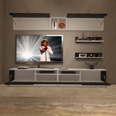 Decoraktiv Trendstyle 5220S Slm Tv Ünitesi Tv Sehpası Beyaz - Siyah