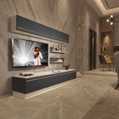 Decoraktiv Eko 5B Mdf Std Tv Ünitesi Tv Sehpası Beyaz - Antrasit