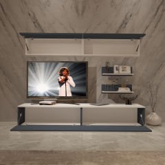 Decoraktiv Eko 5B Mdf Std Tv Ünitesi Tv Sehpası Beyaz - Antrasit