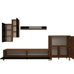 Decoraktiv Eko 6 Slm Std Krom Ayaklı Tv Ünitesi Tv Sehpası Ceviz - Siyah