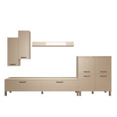 Decoraktiv Eko 6 Slm Std Krom Ayaklı Tv Ünitesi Tv Sehpası Parlak Beyaz
