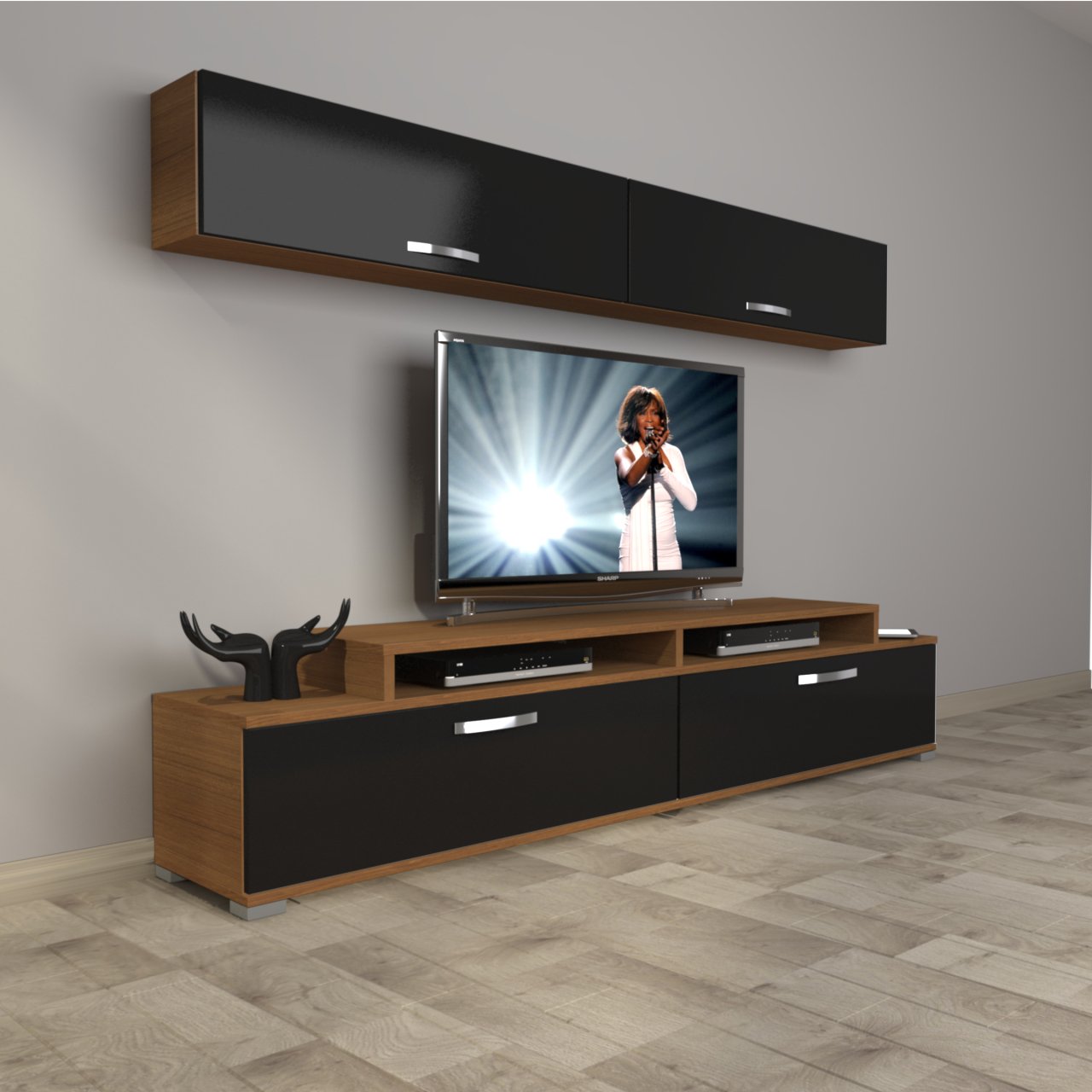 Decoraktiv Ekoflex 5 Slm Tv Ünitesi Tv Sehpası Ceviz - Siyah