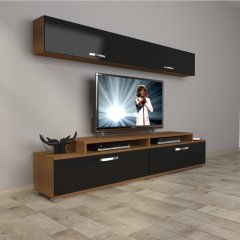Decoraktiv Ekoflex 5 Slm Tv Ünitesi Tv Sehpası Ceviz - Siyah
