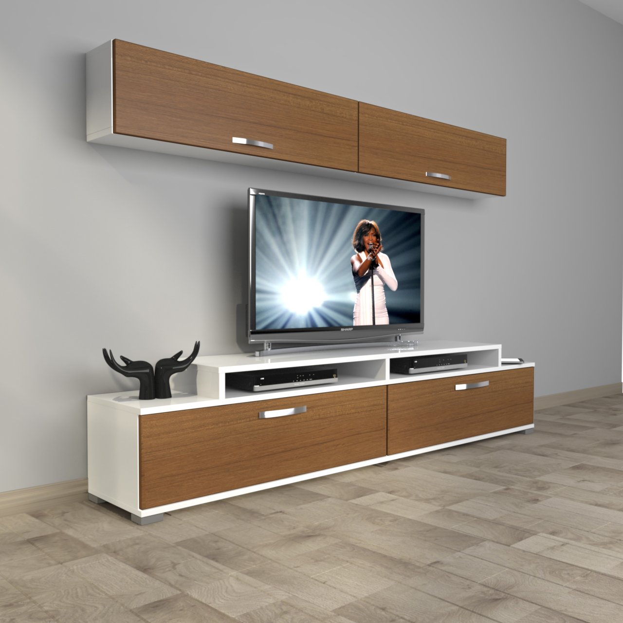 Decoraktiv Ekoflex 5 Slm Tv Ünitesi Tv Sehpası Beyaz - Ceviz
