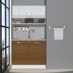 Decoraktiv Mini 100Y MDF Hazır Mutfak Dolabı Ceviz - Beyaz