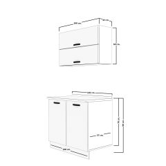 Decoraktiv Mini 100Y MDF Hazır Mutfak Dolabı Ceviz - Beyaz