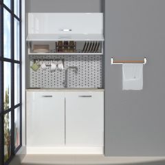 Decoraktiv Mini 100Y MDF Hazır Mutfak Dolabı Parlak Beyaz