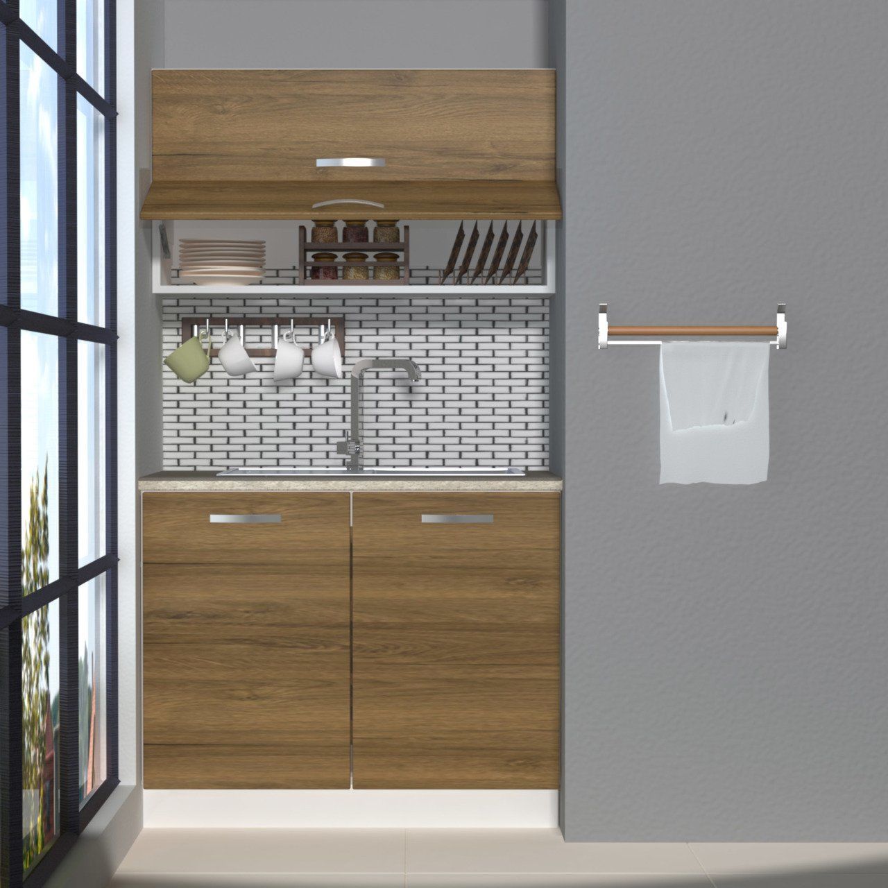 Decoraktiv Mini 100Y MDF Hazır Mutfak Dolabı Pera