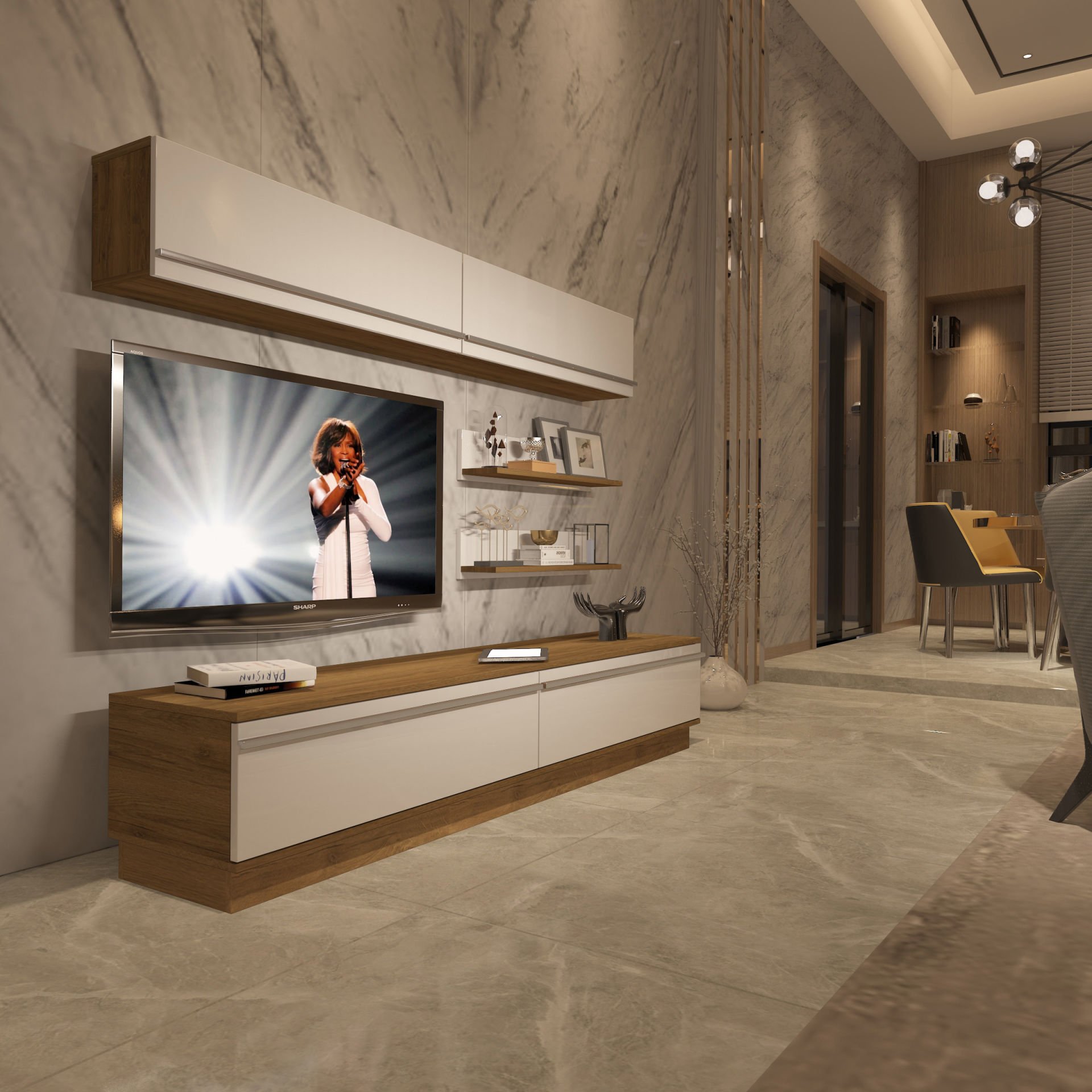 Decoraktiv Eko 5B Mdf Std Tv Ünitesi Tv Sehpası Pera - Beyaz