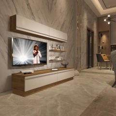 Decoraktiv Eko 5B Mdf Std Tv Ünitesi Tv Sehpası Pera - Beyaz
