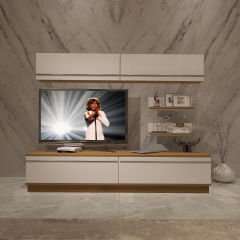 Decoraktiv Eko 5B Mdf Std Tv Ünitesi Tv Sehpası Pera - Beyaz