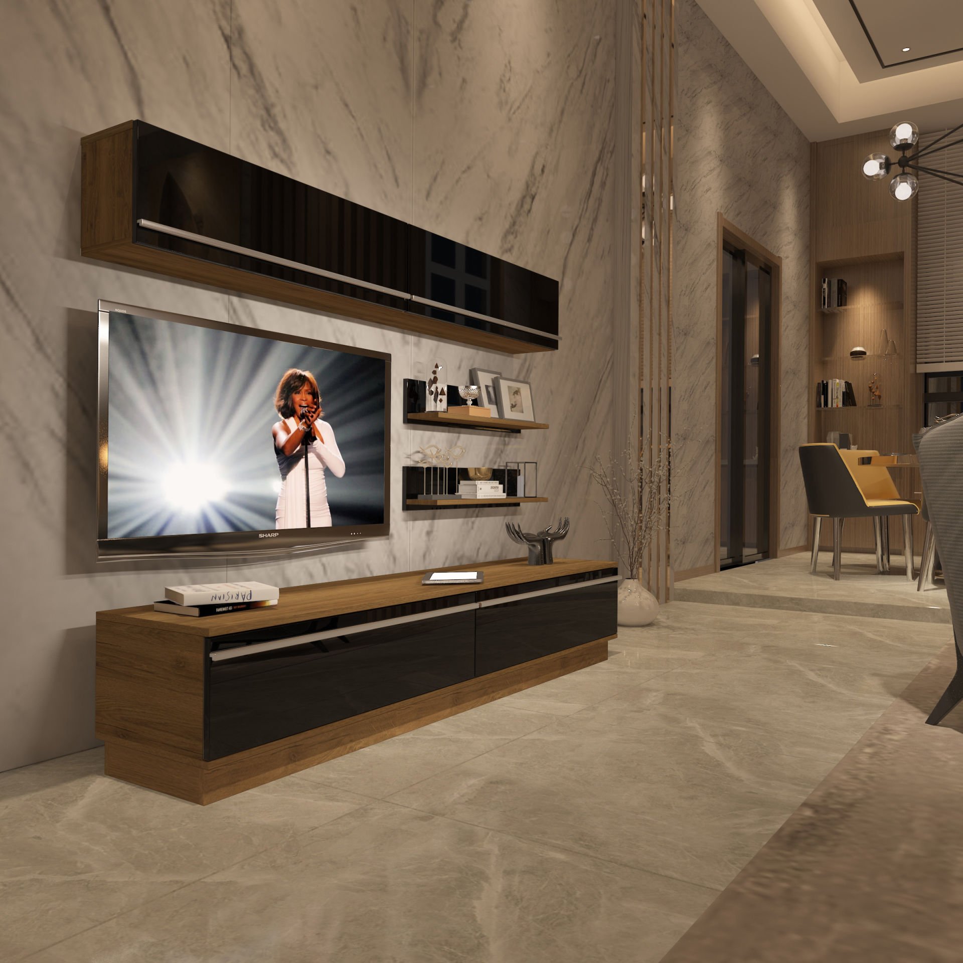 Decoraktiv Eko 5B Mdf Std Tv Ünitesi Tv Sehpası Pera - Siyah