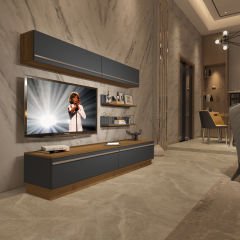 Decoraktiv Eko 5B Mdf Std Tv Ünitesi Tv Sehpası Pera - Antrasit