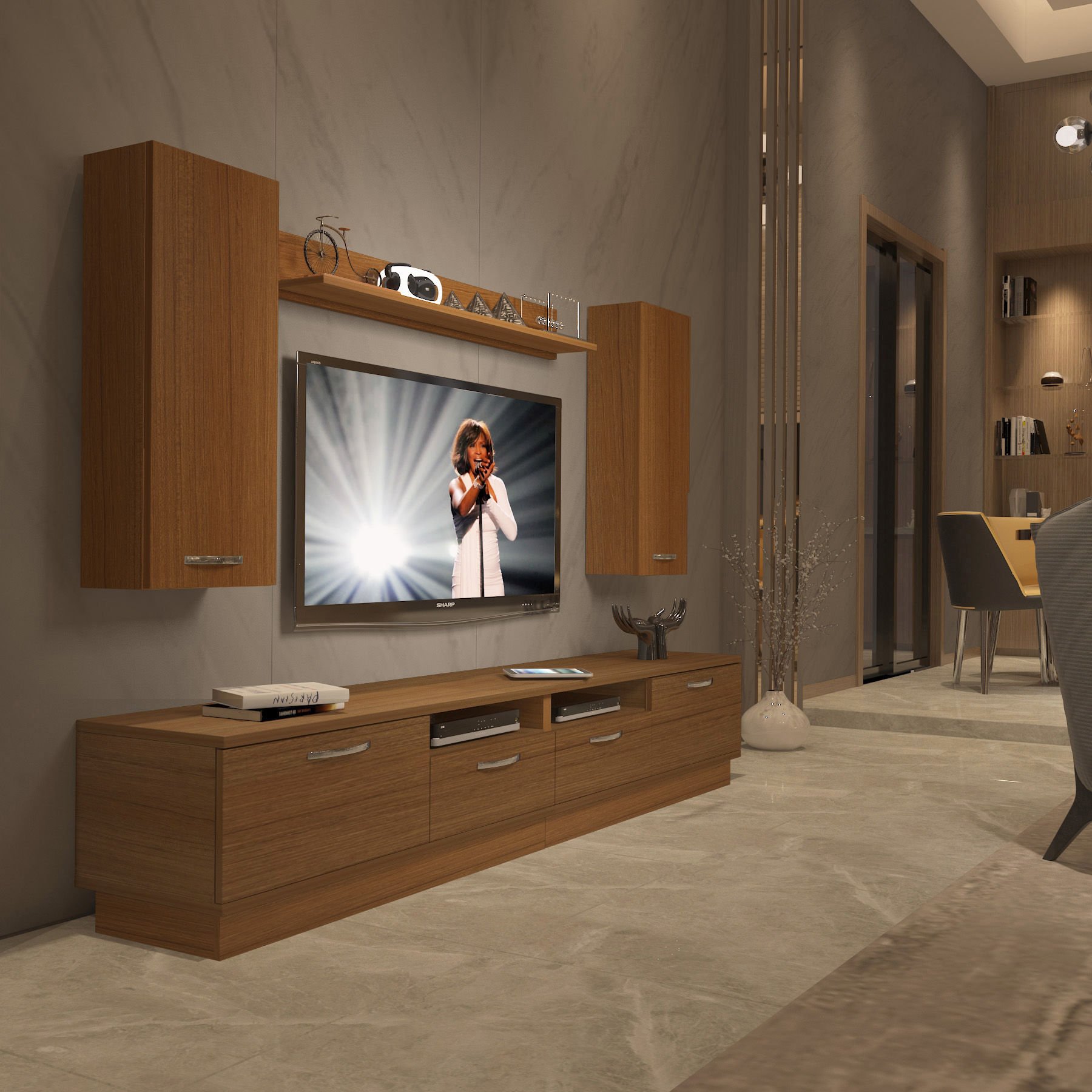Decoraktiv Trendstyle 5220D Mdf Tv Ünitesi Tv Sehpası Ceviz