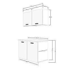 Decoraktiv Mini 120 MDF Hazır Mutfak Dolabı Bordo