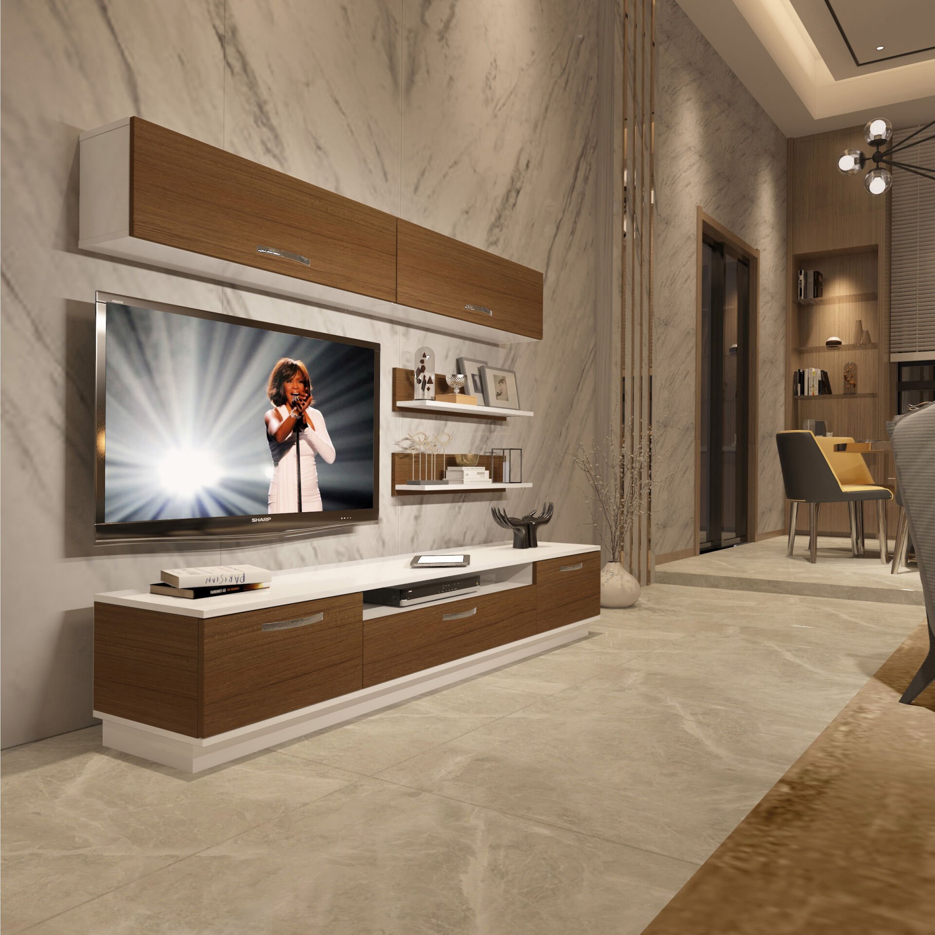 Decoraktiv Trendstyle 5 Mdf Tv Ünitesi Tv Sehpası Beyaz - Ceviz