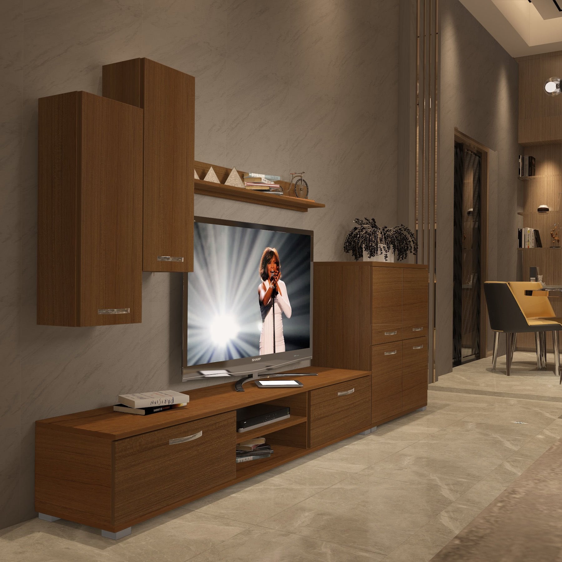 Decoraktiv Eko 6 Slm Dvd Tv Ünitesi Tv Sehpası Ceviz