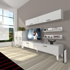 Decoraktiv Eko 6Y Slm Std Silver Tv Ünitesi Tv Sehpası Parlak Beyaz