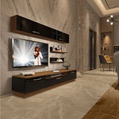 Decoraktiv Trendstyle 5 Mdf Tv Ünitesi Tv Sehpası Ceviz - Siyah
