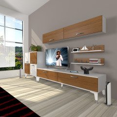 Decoraktiv Eko 6Y Slm Std Silver Tv Ünitesi Tv Sehpası Beyaz - Ceviz